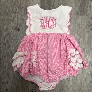 Charming Pink Gingham Diaper Cover with Ruffles